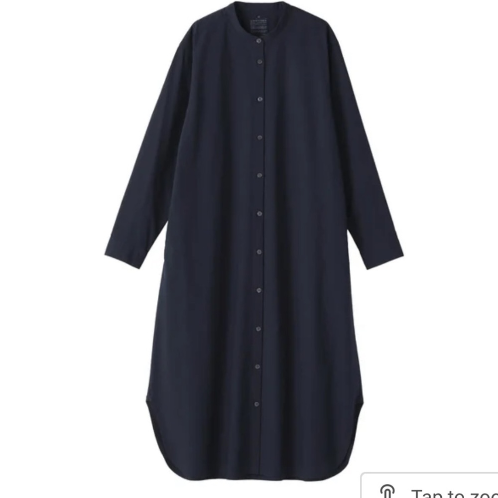 Muni Navy Long Sleeve Maxi Shirt Dress